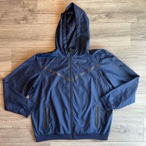 Ideology Men’s Long Sleeve Full Zip Windbreaker Hooded Rain Jacket Navy Blue XXL